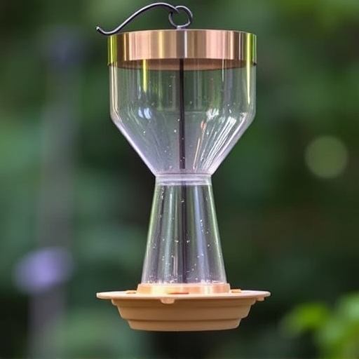 Clever baffle installed above hanging feeder