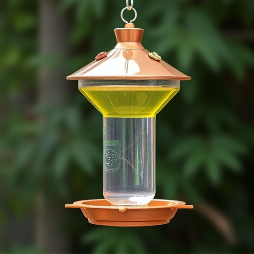 Clever baffle installed above hanging feeder