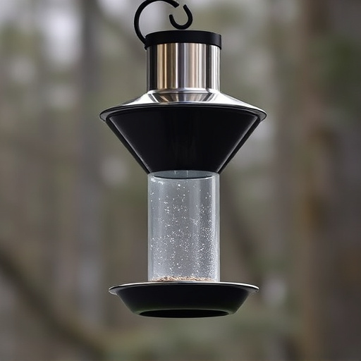 Clever baffle installed above hanging feeder