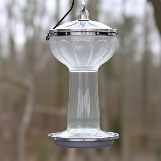 Clever baffle installed above hanging feeder
