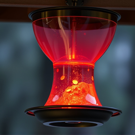 Clever baffle installed above hanging feeder