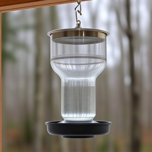 Clever baffle installed above hanging feeder