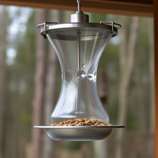 Clever baffle installed above hanging feeder