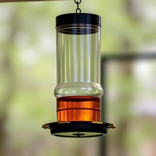 Clever baffle installed above hanging feeder