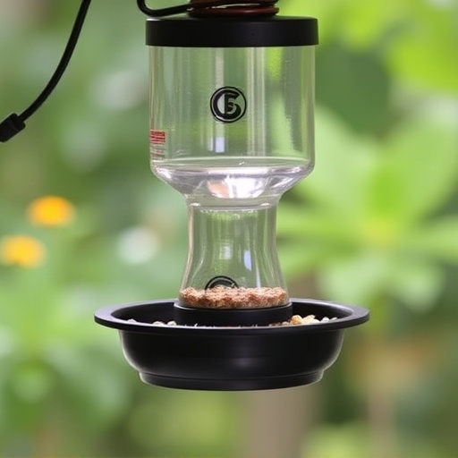 Clever baffle installed above hanging feeder