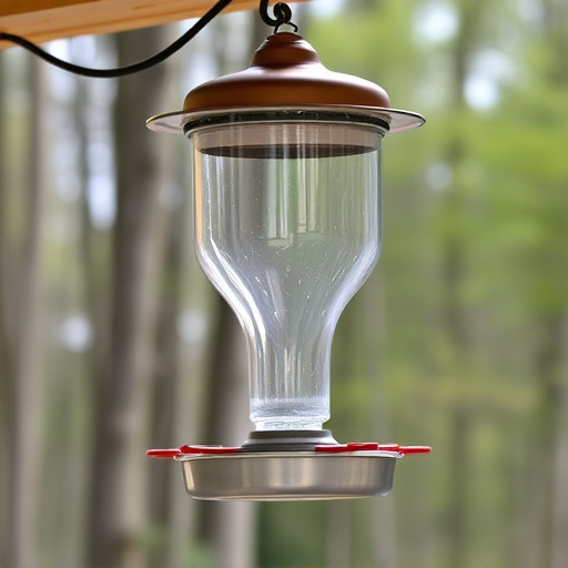 Clever baffle installed above hanging feeder