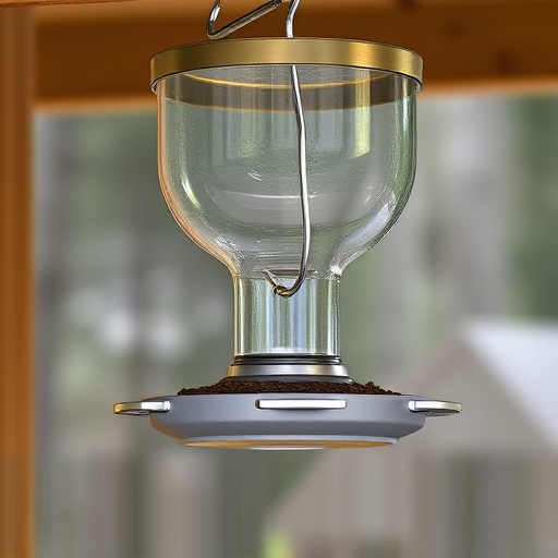 Clever baffle installed above hanging feeder