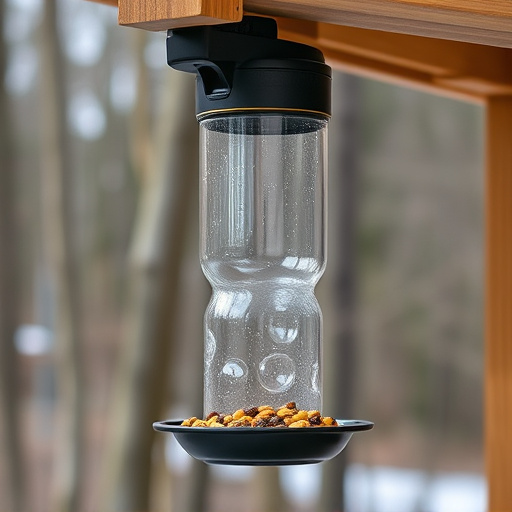 Clever baffle installed above hanging feeder