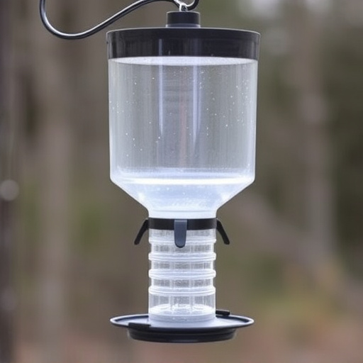 Clever baffle installed above hanging feeder