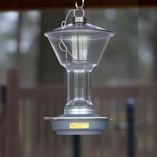 Clever baffle installed above hanging feeder