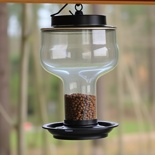 Clever baffle installed above hanging feeder