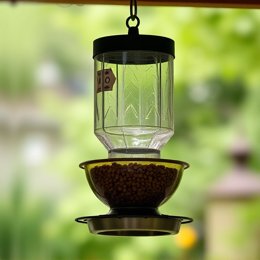 Clever baffle installed above hanging feeder