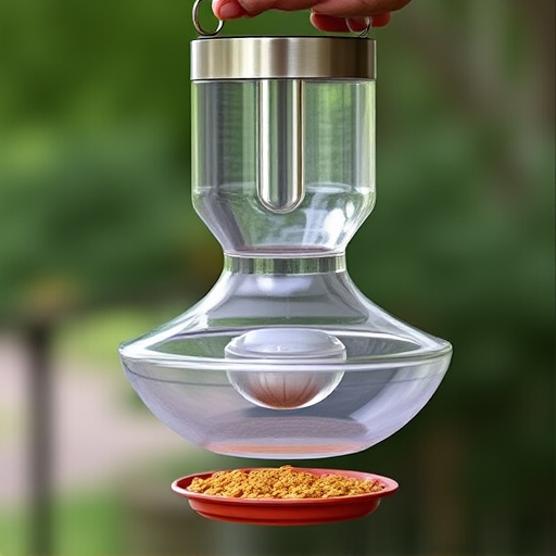 Clever baffle installed above hanging feeder