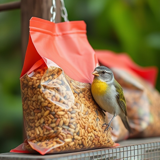 Close-up of affordable bird food bags