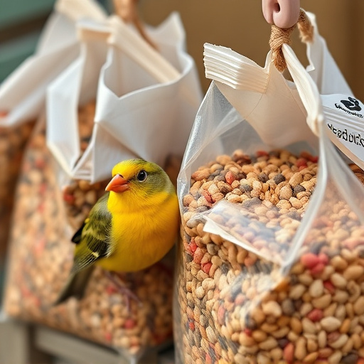 Close-up of affordable bird food bags
