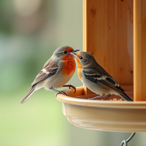 Close-up of birds at window feeder