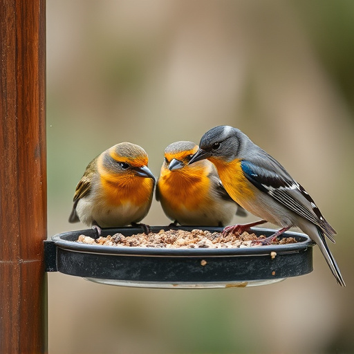 Close-up of birds on feeding station