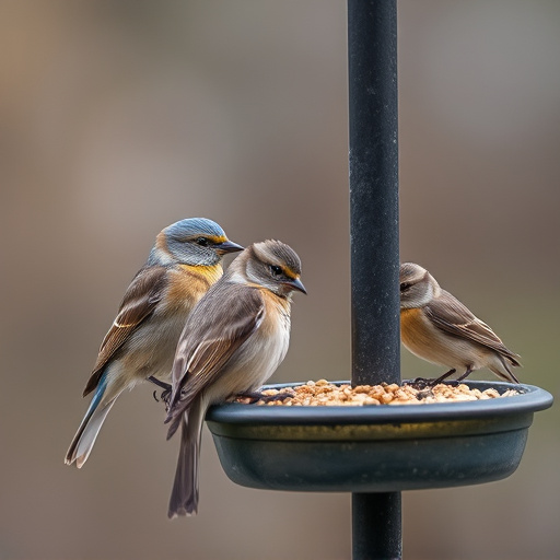 Close-up of birds on feeding station