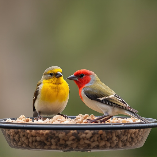 Close-up of birds on feeding station