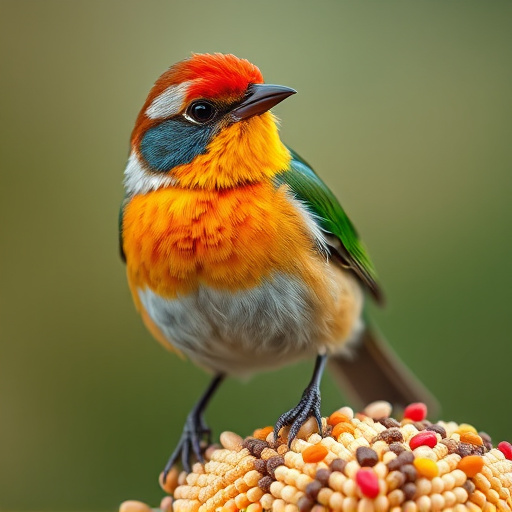 Close-up of colorful wild bird seed