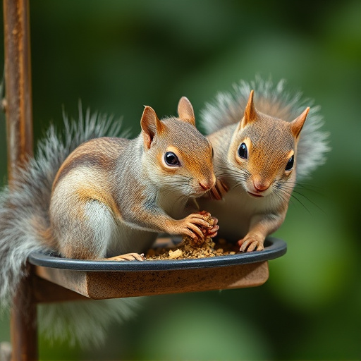 Close-up of feeder mechanism blocking squirrels