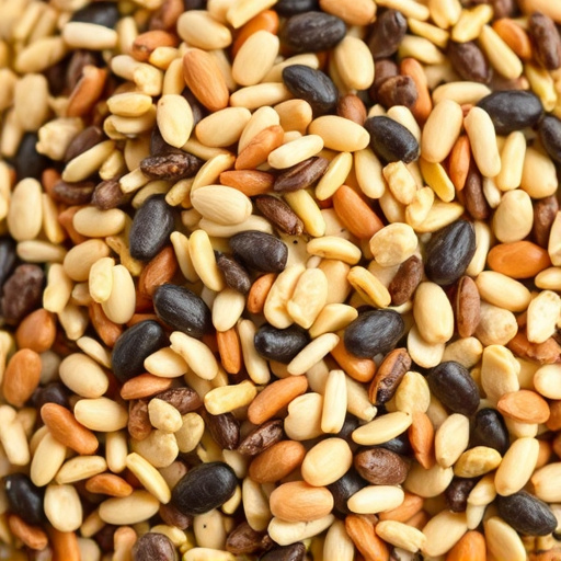 Close-up of mixed bird seed blend