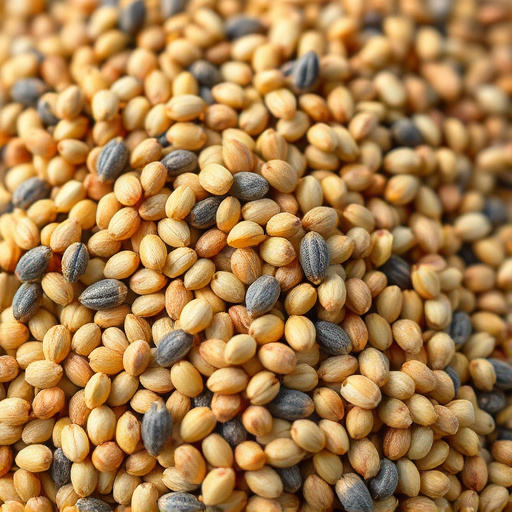 Close-up of niger seed pile