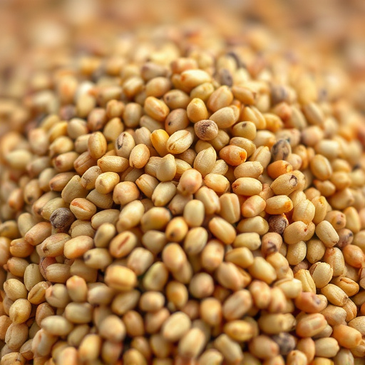 Close-up of niger seed pile