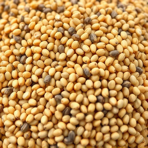 Close-up of niger seed pile