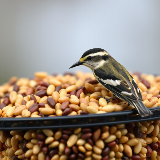 Close-up of nyjer seed-filled feeder