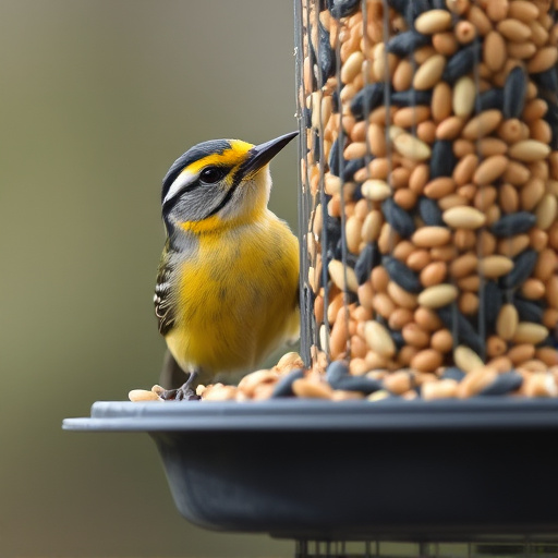 Close-up of nyjer seed-filled feeder