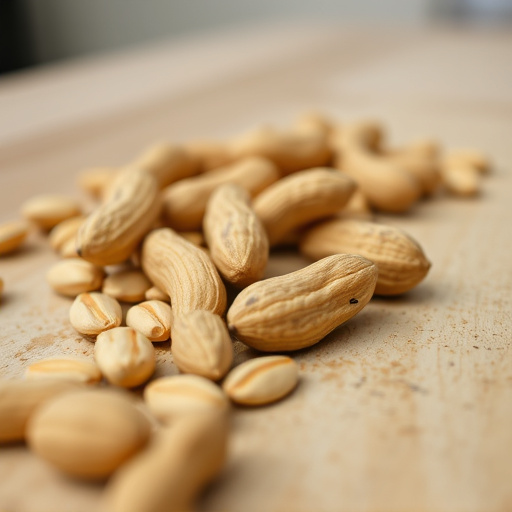 Close-up of peanuts on feeding table
