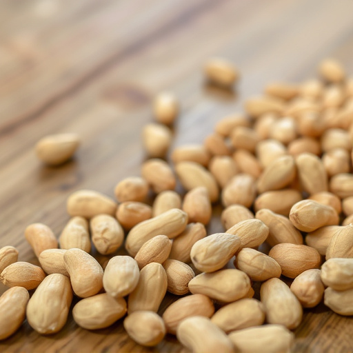 Close-up of peanuts on feeding table