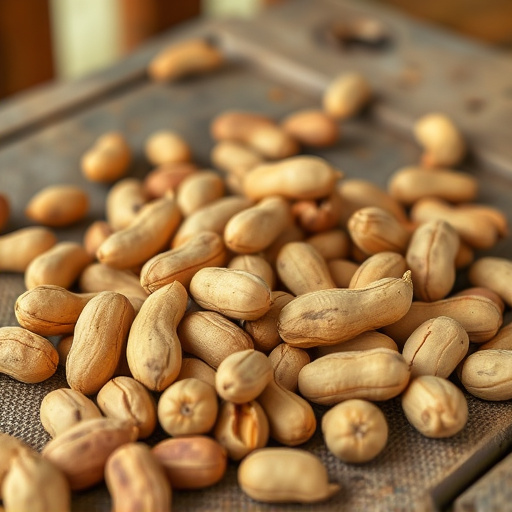 Close-up of peanuts on feeding table