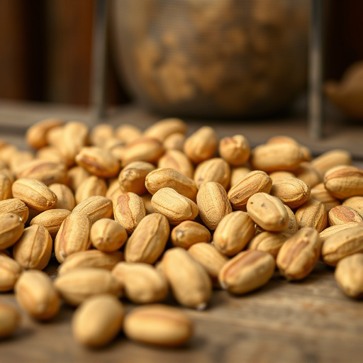 Close-up of peanuts on feeding table