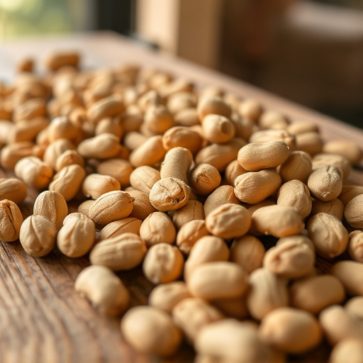 Close-up of peanuts on feeding table