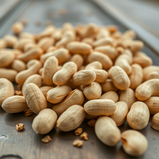Close-up of peanuts on feeding table