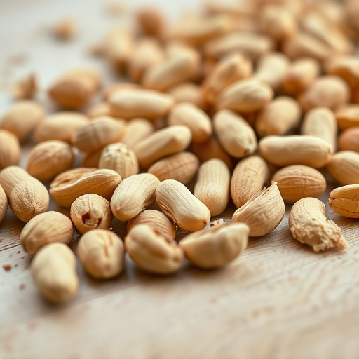 Close-up of peanuts on feeding table