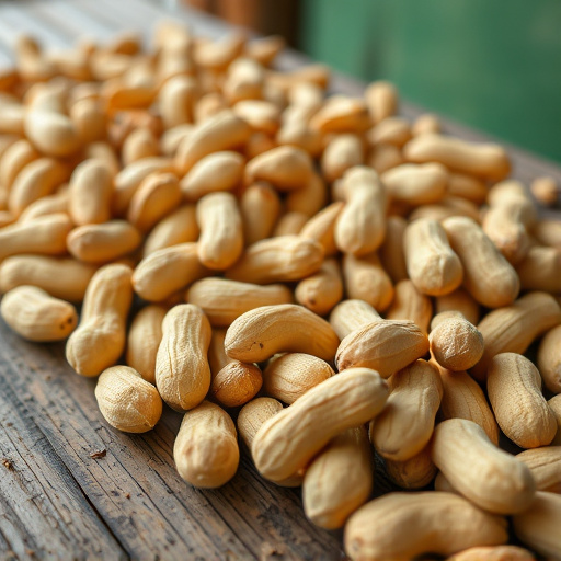 Close-up of peanuts on feeding table
