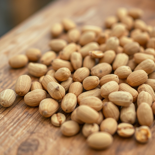 Close-up of peanuts on feeding table