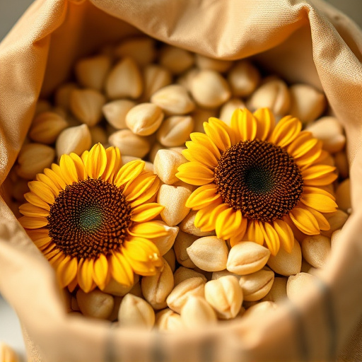 Close-up of premium sunflower hearts in bag