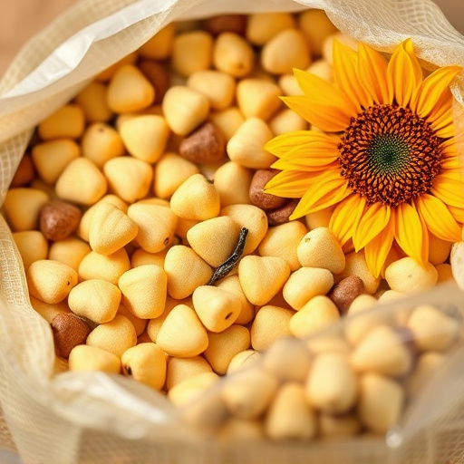 Close-up of premium sunflower hearts in bag