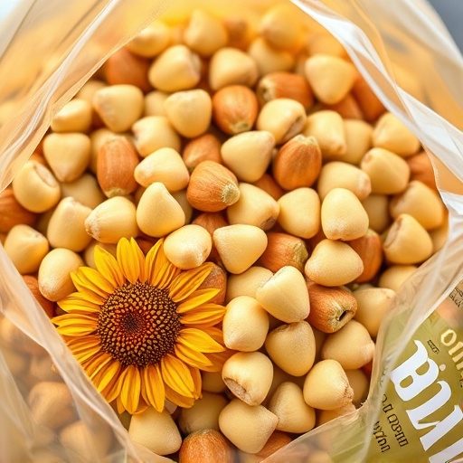 Close-up of premium sunflower hearts in bag