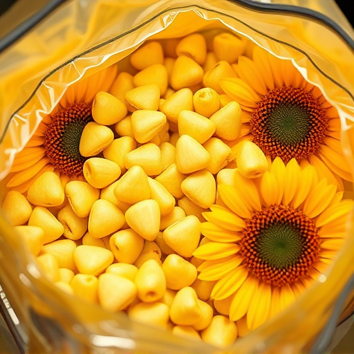 Close-up of premium sunflower hearts in bag