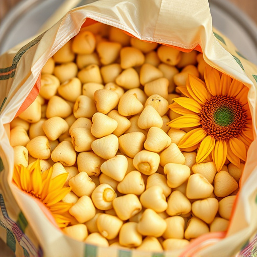 Close-up of premium sunflower hearts in bag