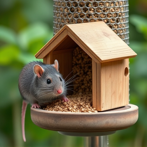 Close-up of rat-proof feeder design