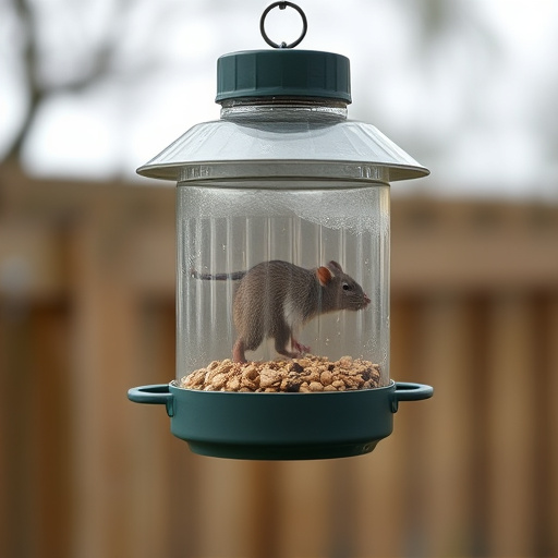 Close-up of rat-proof feeder design