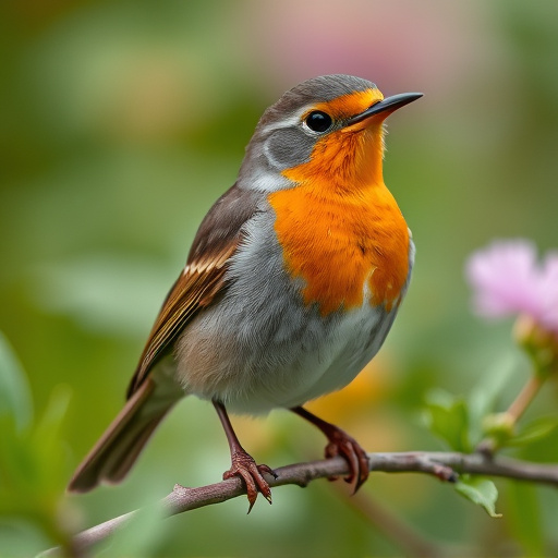 Close-up of robin in garden