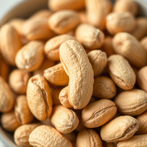 Close-up of shelled peanuts in bowl