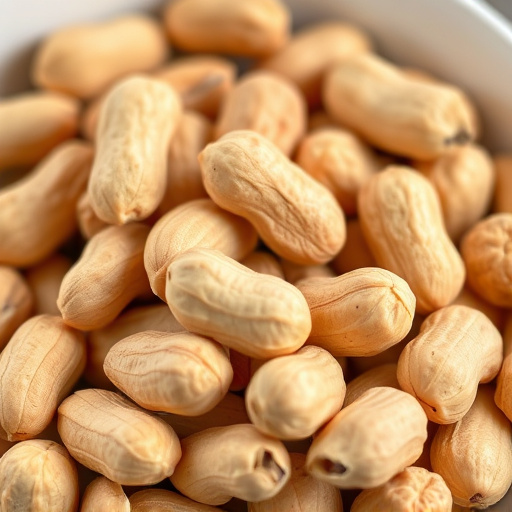 Close-up of shelled peanuts in bowl